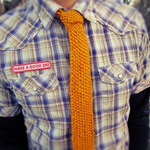 Yellow Skinny Knit Necktie Mustard Yellow Mens Thin Knitted Business Accessories Made To Order