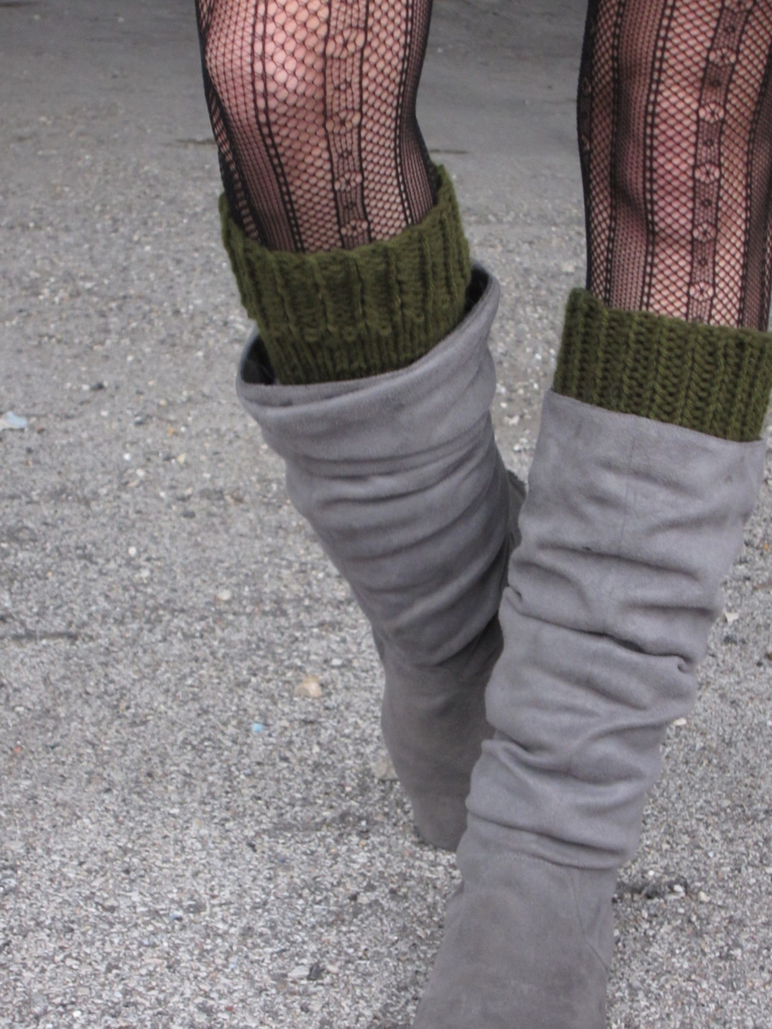 Leg Warmers Knit Leg Warmers Green Leg Warmers Teen Leg Etsy