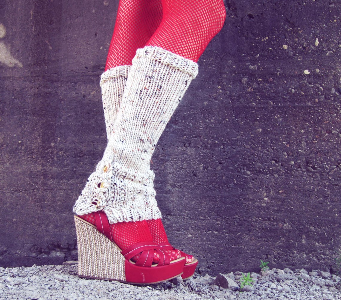 Leg Warmers Knit Leg Warmers Beige Leg Warmers Teen Leg Etsy