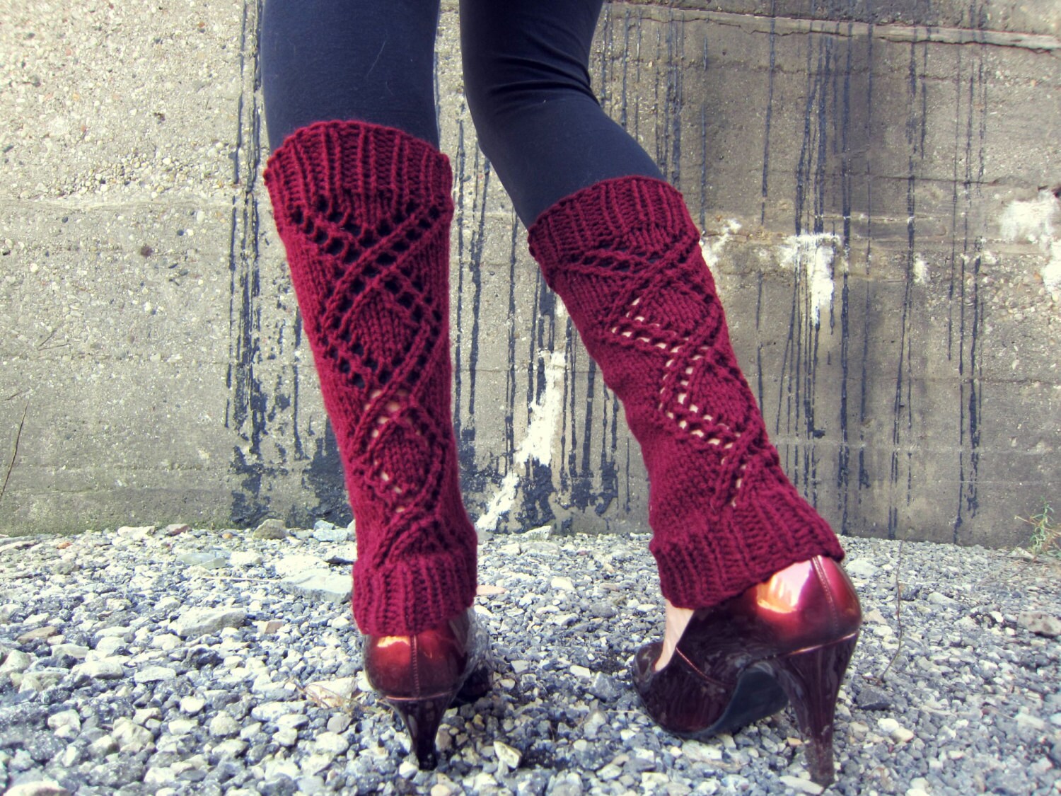 Leg Warmers Knit Leg Warmers Burgundy Red Leg Warmers Teen Leg Etsy