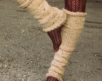 Leg Warmers Knit Leg Warmers Tan Leg Warmers Teen Leg Warmers Womens Leg Warmers - MADE TO ORDER