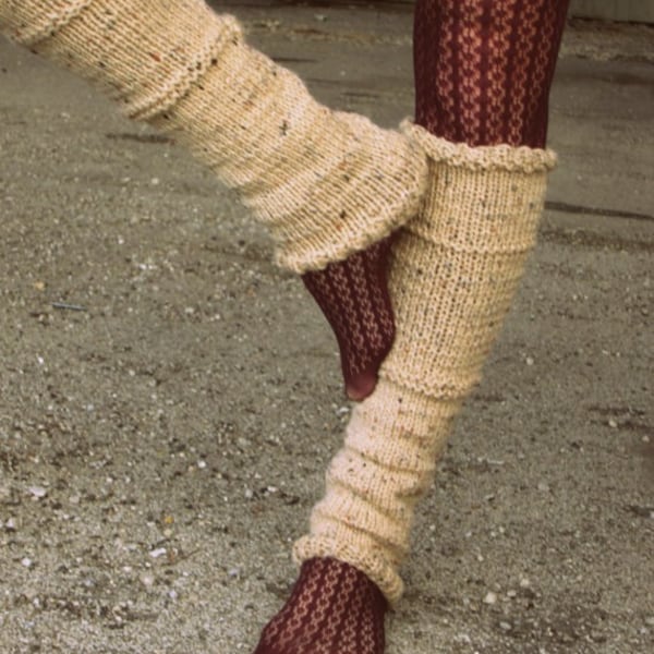 Leg Warmers Knit Leg Warmers Tan Leg Warmers Teen Leg Warmers Womens Leg Warmers - MADE TO ORDER