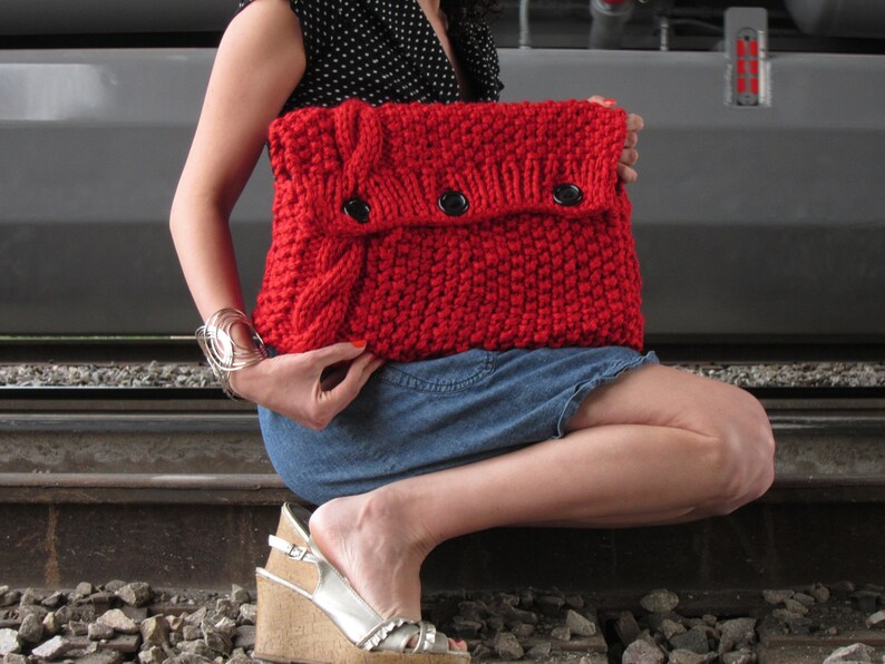 Knitted Laptop Sleeve Computer Cozy Electronic Case Red Cable Etsy