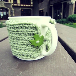 Present till mamma Presentidéer Mors dag-present Kaffeälskare Drick mysigt lövkaffe Mysig stickad muggvärmare Återanvändbar kaffetillbehör Lärare bild 2