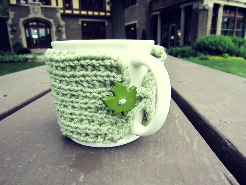 Present till mamma Presentidéer Mors dag-present Kaffeälskare Drick mysigt lövkaffe Mysig stickad muggvärmare Återanvändbar kaffetillbehör Lärare bild 2