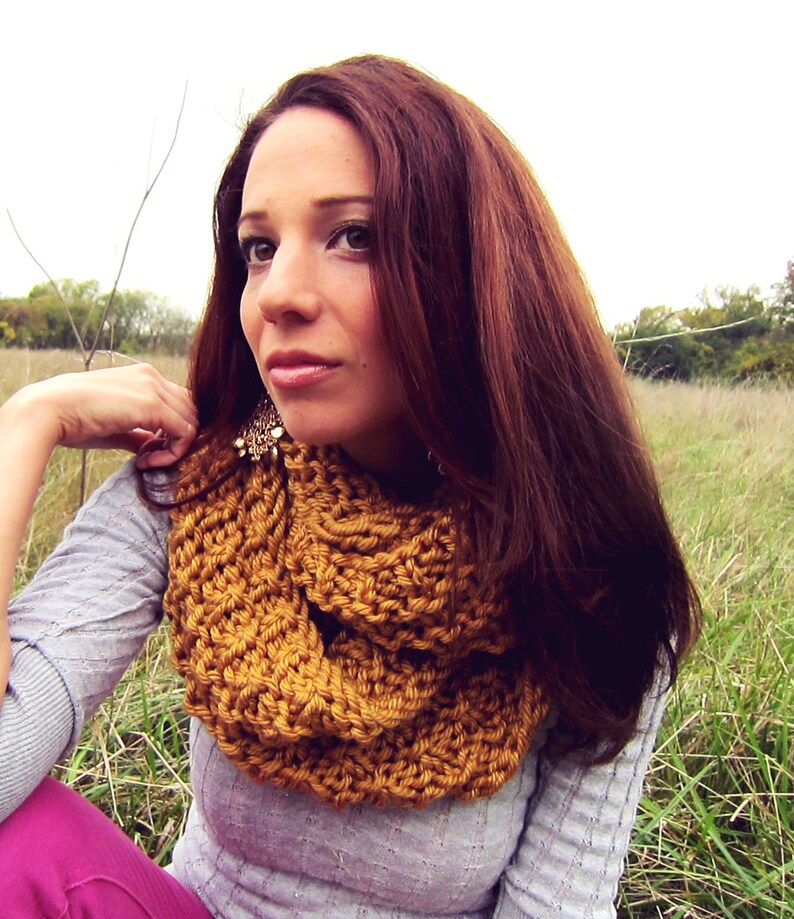 Chunky Cowl Scarf Yellow Knit - Etsy
