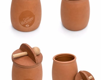 Vintage Caffè Vergnano Terracotta Coffee Jar | Italian Rustic Kitchen Decor