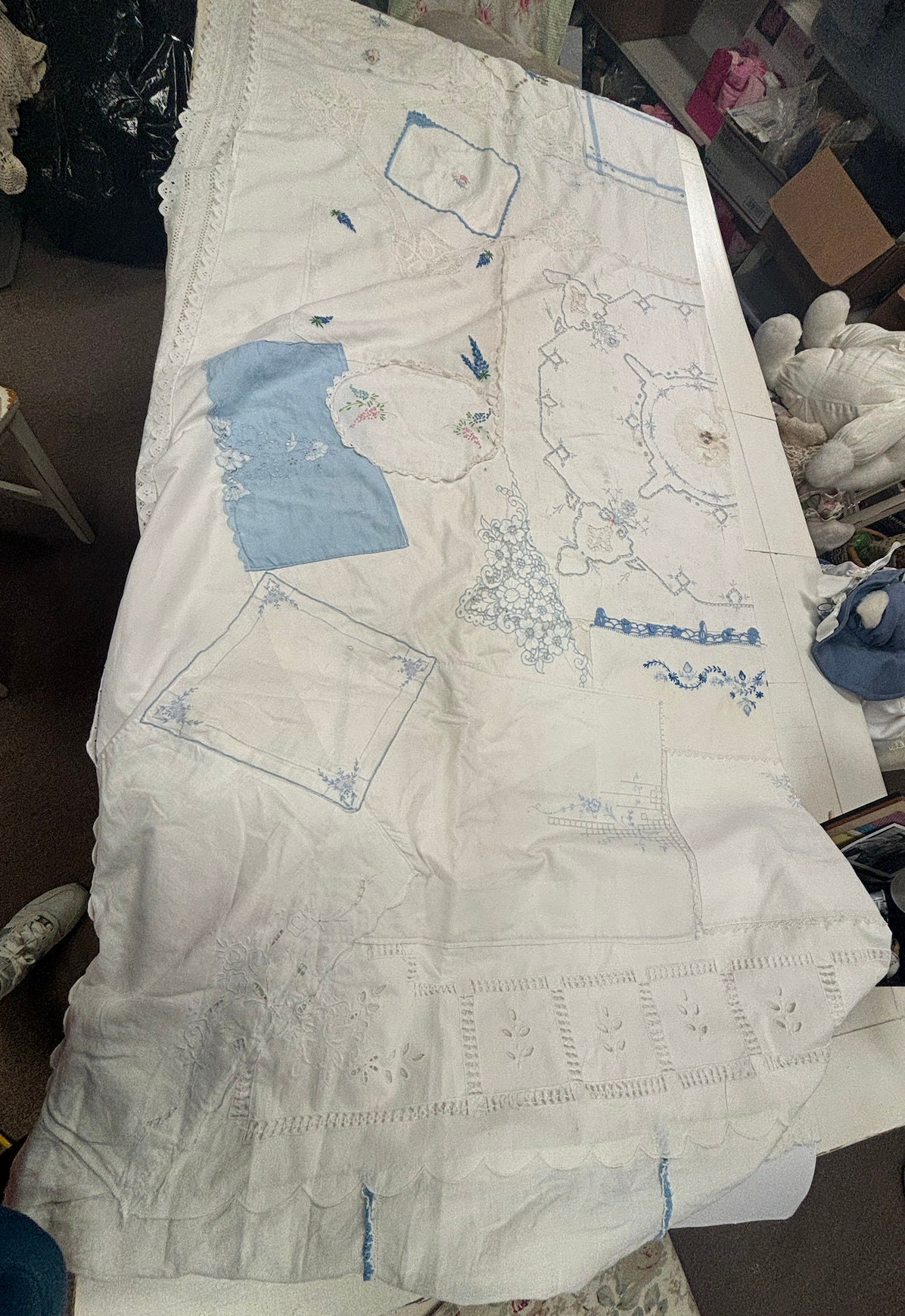 アンティーク　キルト Vintage Antique Quilt, 93'' X 76'', 100% Cotton, Antique Vintage