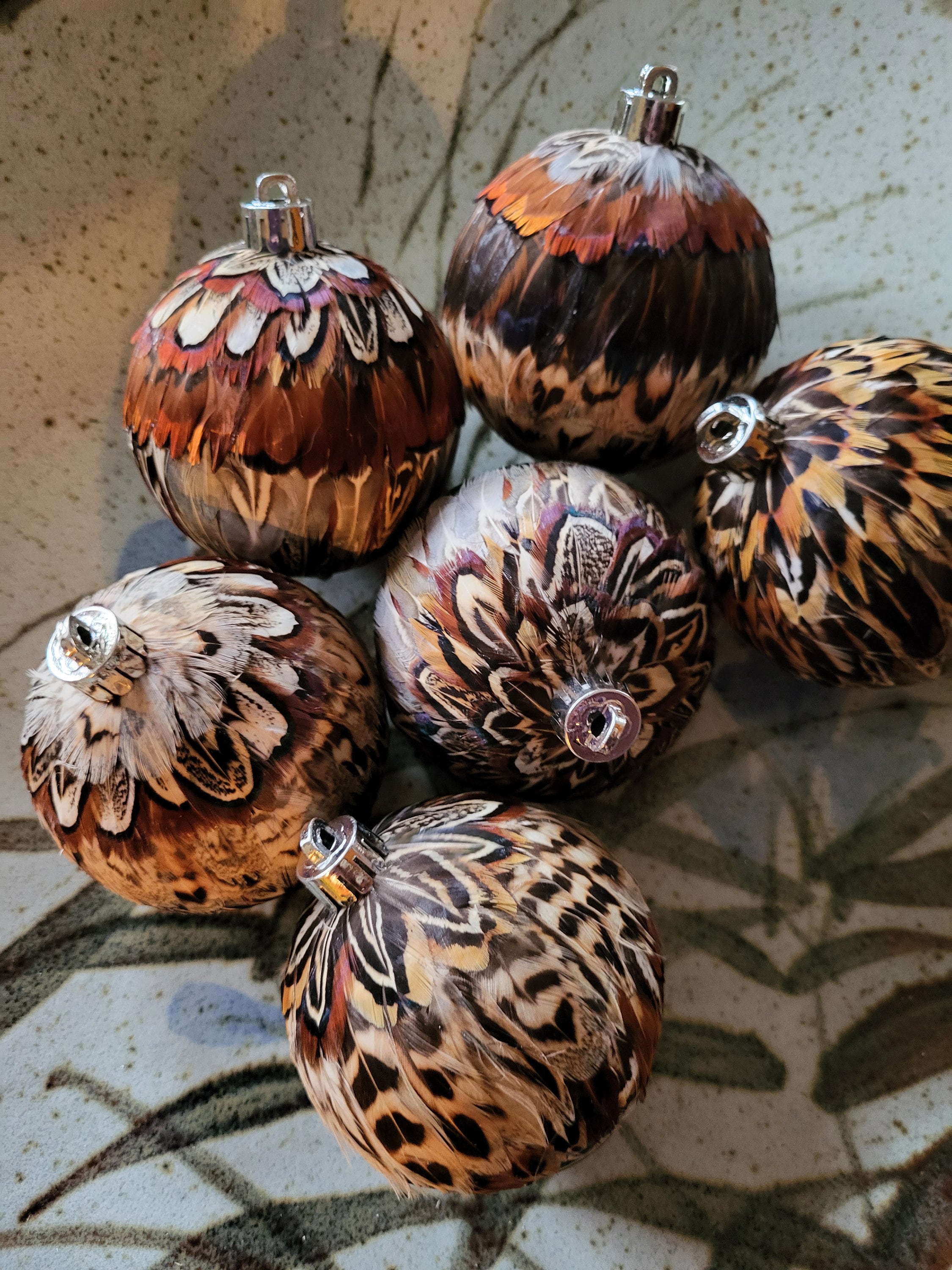 Six(6) (2.75 Inch Diameter Each) Ringneck Pheasant Ornament