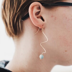 The Rain Earring. Amazonite earrings. Gemstone earrings. Beaded earrings. Drop earrings. Dangle earrings. Minimalist earrings. image 3