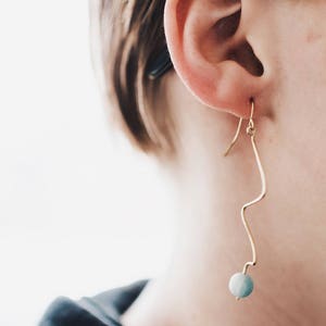 The Rain Earring. Amazonite earrings. Gemstone earrings. Beaded earrings. Drop earrings. Dangle earrings. Minimalist earrings. image 6