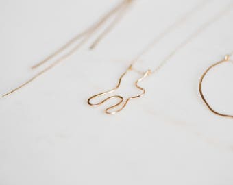 The Mercury Necklace. Gold necklace. Organic necklace. Gold pendant necklace. Minimalist necklace.