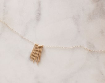 The Luna Necklace. Gold necklace. Pendant necklace. Fringe necklace. Minimalist necklace.