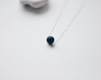 Onyx Necklace. Matte onyx beaded necklace. Gold necklace. Gold beaded Necklace. Minimalist necklace.