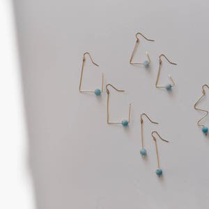 The Rain Earring. Amazonite earrings. Gemstone earrings. Beaded earrings. Drop earrings. Dangle earrings. Minimalist earrings. image 4