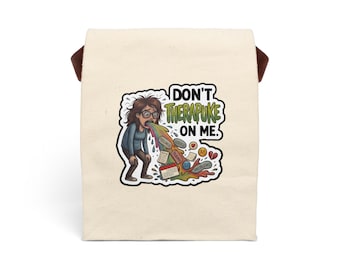 Grappig therapeutcadeau: geïsoleerde canvas lunchtas 'Don't Therapuke On Me' | grapje voor counselor, maatschappelijk werker, psychologiestudent psychiatrie