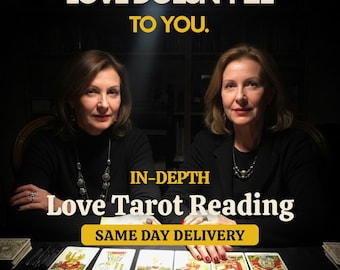 Tirage de tarot amoureux approfondi • Perspectives amoureuses • Clarté sur l'âme sœur et la flamme jumelle • Conseils relationnels honnêtes • Consultation en une heure