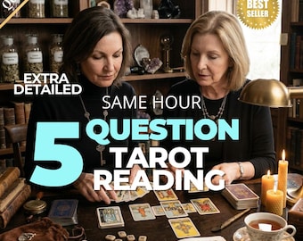 Tirage de tarot en 5 questions en une heure • Réponses détaillées sur l'amour, la carrière et la vie • Conseils de voyance honnêtes • Livraison rapide
