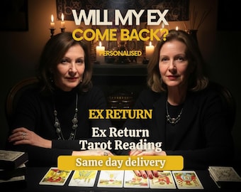 Tirage de tarot : Mon ex va-t-il revenir ? • Pense-t-il/elle à moi en ce moment ? • Chronologie et énergie du retour de votre ex • Consultation de voyance amoureuse (PDF) disponible en 24h/24