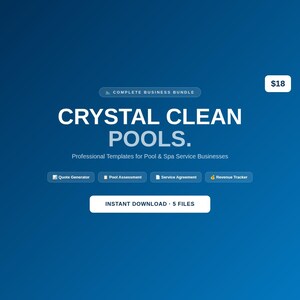 Paquete de servicios de piscina / Generador de cotizaciones + Rastreador de ingresos + Exención + Acuerdo