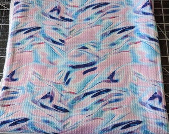Half Yard Waffle Fabric in Abstract Waves Print