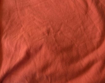 Large Scrap Cotton sweater Stretch Knit Fabric in orange