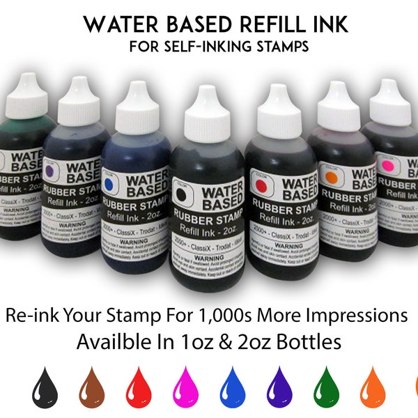 Water Based Refill Ink for Self-Inking Stamps