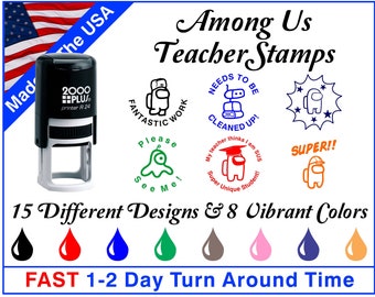Among Us Teacher Stamps: Self-Inking Grading Stamps