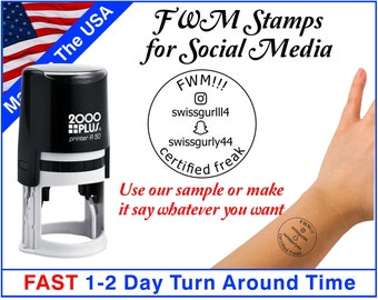 FWM Stamp ~ Hit Me Up Stamp ~ Instagram Stamp ~ Snapchat Stamp ~ Social Media Stamp ~ Self-Inking Skin Stamp