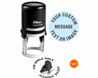 Stamp With Monogram Round Rubber Stamper Pre-Inked Stamp Custom Rubber Stamp Bicycle Printed Stamp Let The Adventure Begin IPHS649A