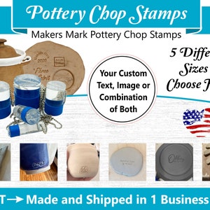 Chop Stamp - Pottery Tool - Makers Mark Stamp for Clay , Ceramic & Pottery