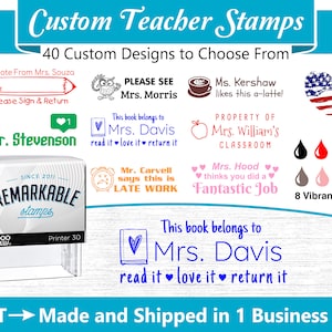 Custom Self-Inking Teacher Stamps ~ Teacher Ink Stamps ~ Grading Stamps ~ Classroom Stamps ~ With Your Custom Text