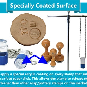 Custom Pottery Chop Stamp: Acrylic Clay Maker's Mark Bild 3