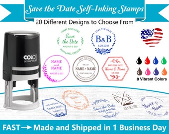 Custom Self-Inking Save the Date Stamp - Wedding Favor