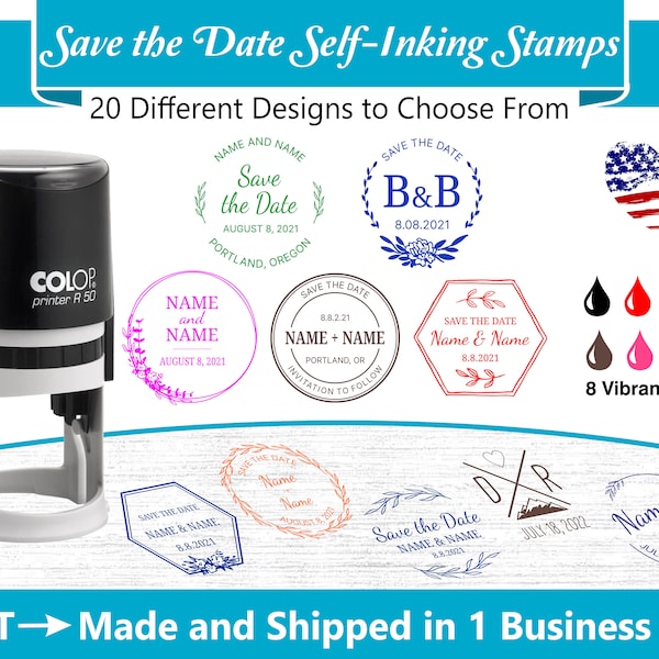 Self-Inking Save the Date Stamp - Wedding Stamp - Custom Save the Date - Wedding Favor Stamp - Self Inking Stamp
