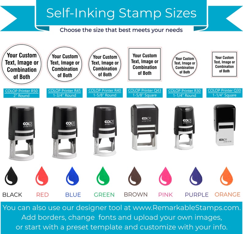 Custom Round Self-Inking Stamps image 2