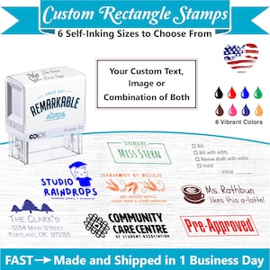 Custom Rubber Stamps - Self Inking - Rectangle