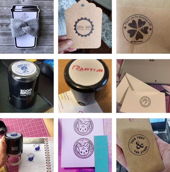 Custom Round Self-Inking Stamps - Etsy 日本 「Made in USA」スタンプ セルフインク – 地元企業、手作り雑貨、クラフトブランディング用のコンパクトスタンプ – 千以上