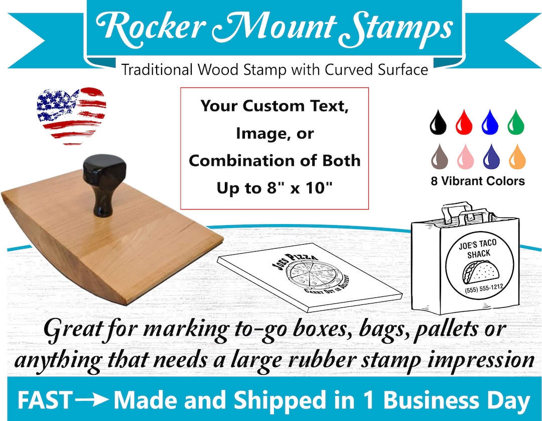 Rocker Mount Stamp Large Custom Stamp Custom Rubber Stamp Custom Logo