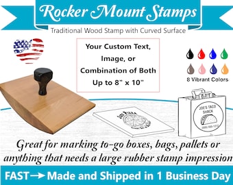 Rocker Mount Stamp - Large Custom Stamp - Custom Rubber Stamp - Custom Logo Stamp