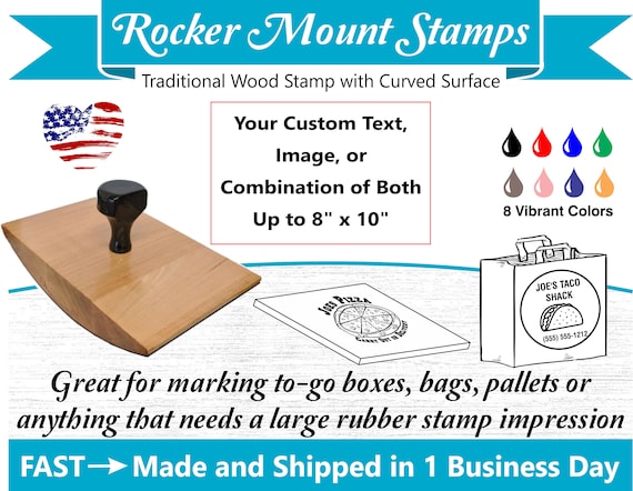 4 x 4 Custom Rubber Rocker Stamp Rocker Custom Rubber Stamp Rocker Rubber  Hand Stamp