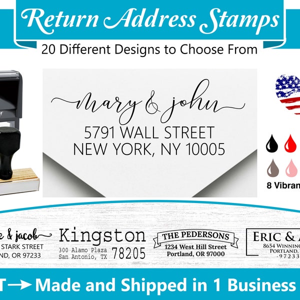 Return Address Stamp ~ Self Inking Address ~ Traditional Wood Address ~ Personalized Address Stamp ~ Custom Address Stamp ~ RA-1