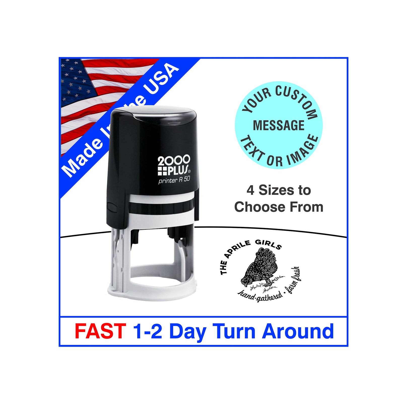 Custom Round SelfInking Stamps Etsy