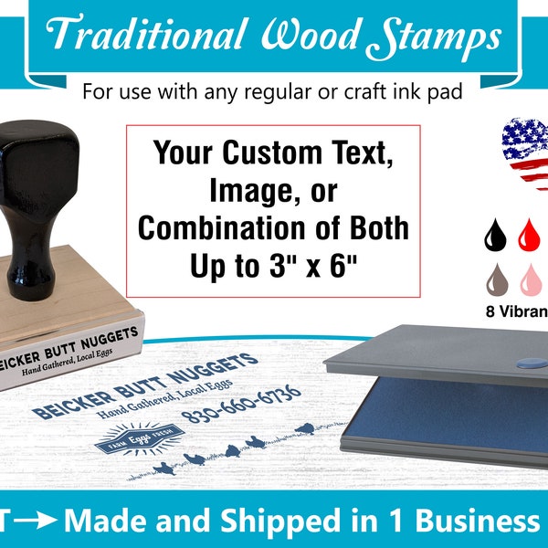 Traditional Wood Rubber Stamps