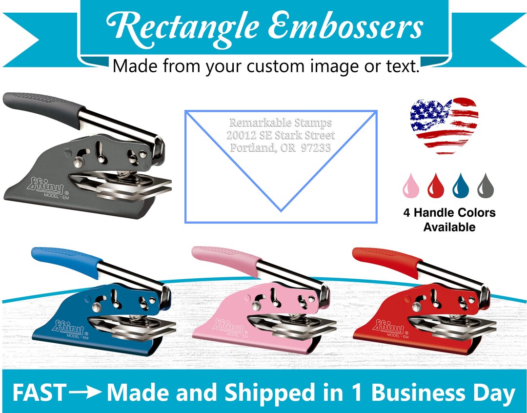 Custom Rectangle/square Embosser Envelope Embosser Address Embosser Wedding Embosser Etsy