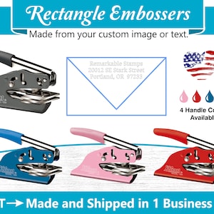 Custom Rectangle/Square Embosser ~ Envelope Embosser ~ Address Embosser ~ Wedding Embosser