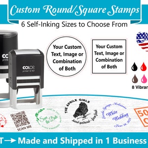 Custom Round Self-Inking Stamps image 1