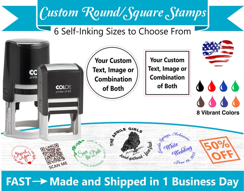 Custom Round Self-Inking Stamps