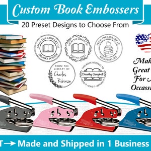 Book Embosser ~ From the Library Of Embosser ~ Ex Libris ~ Bookplate ~