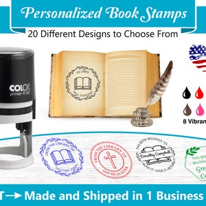 COLOP R50 Personalized Book Stamp ~ From the Library Of Stamp ~ Ex Libris ~  This Book Belongs To ~ Custom Library Stamp ~ Self Inking Stamp
